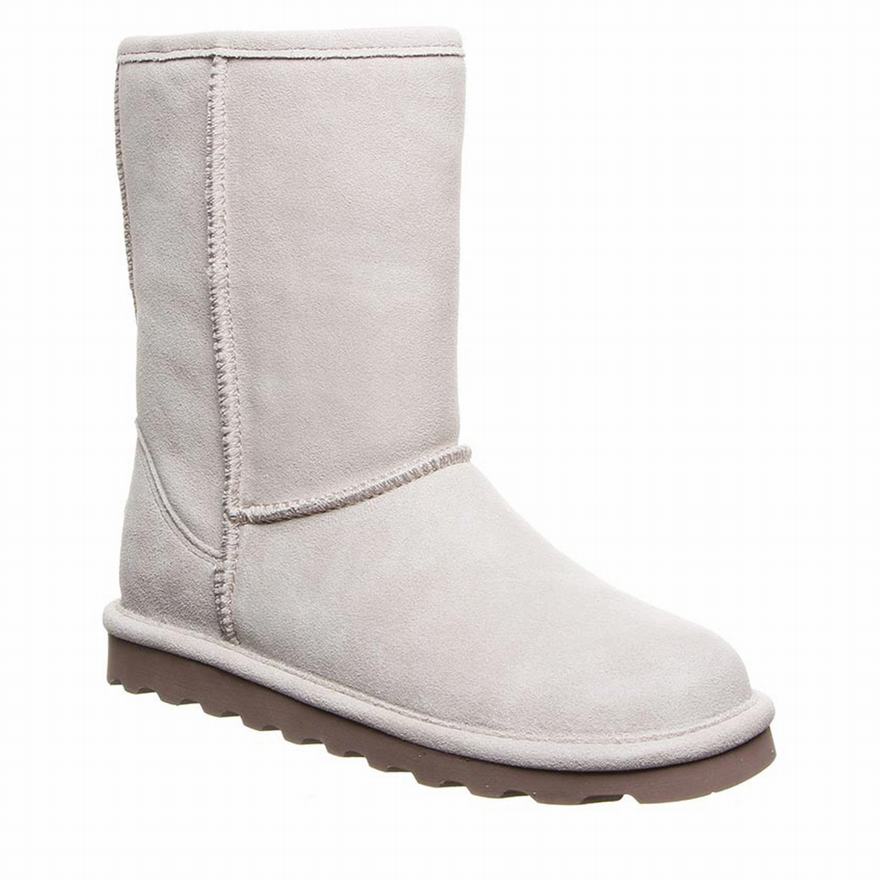 Bearpaw Elle Short Wide Short Boots UK - Women's Boots White ||XBPZKC-498||